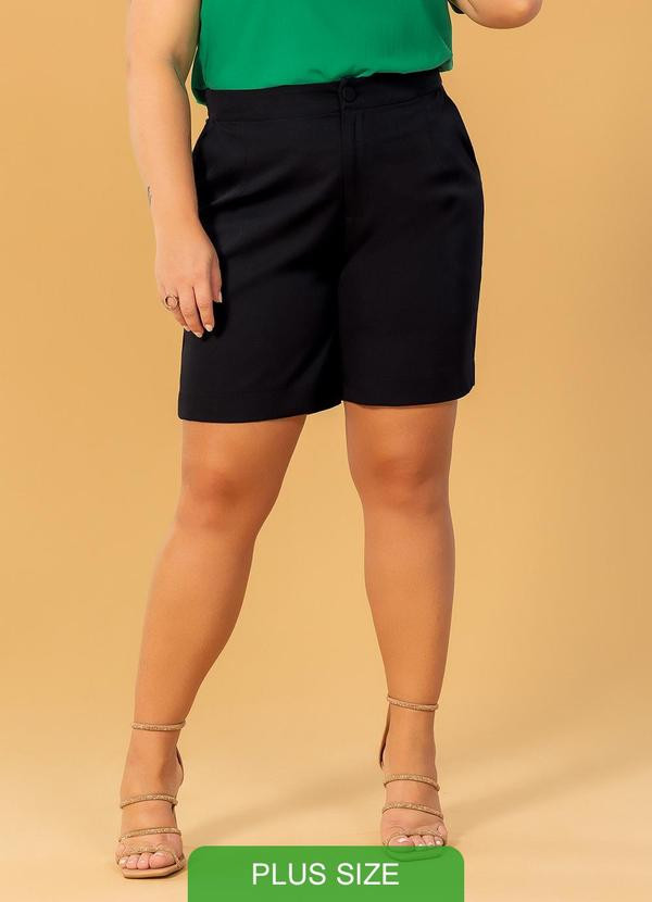Cativa Plus Size - Shorts em Tecido Alfaiataria Preto | Posthaus (BR)