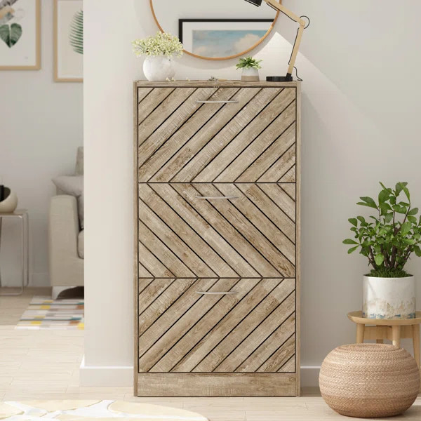 Shoe Storage Cabinet With 3 Drawers | Wayfair North America