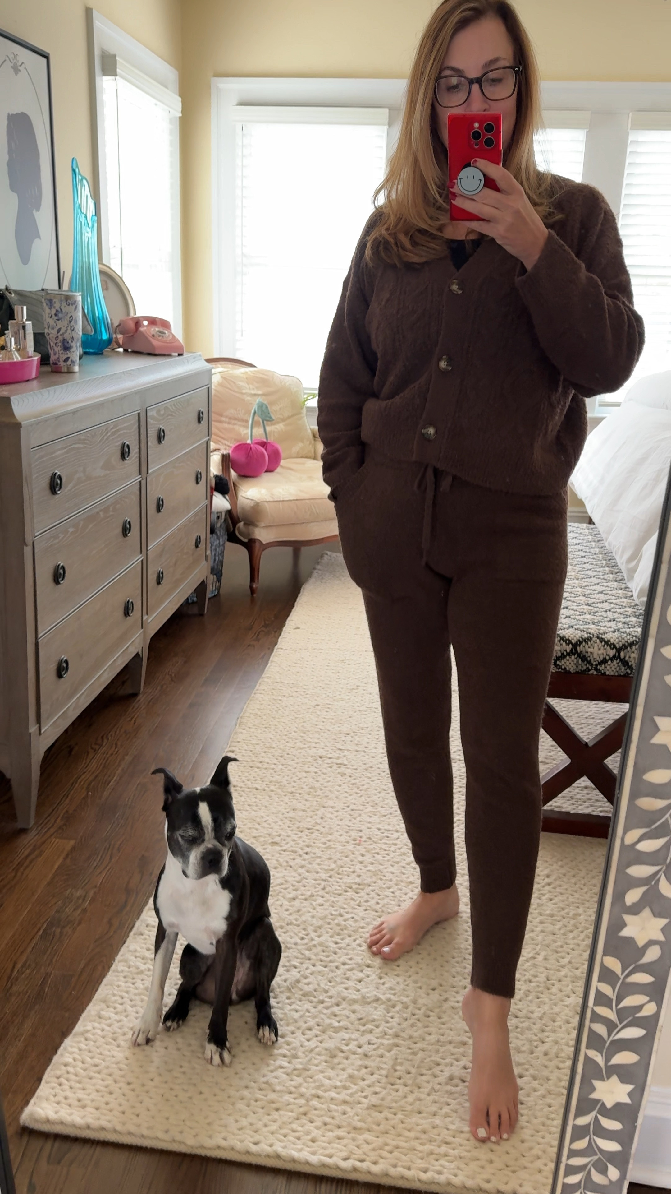 The perfect stay at home cozy and cute matching set! Soft and stretchy and oh so comfy! Bonus … the joggers have pockets! 

I’m wearing 
M joggers / L cardigan 

#LTKSeasonal #LTKFindsUnder50 #LTKHoliday