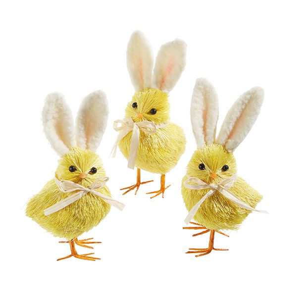 Easter Chicks With Bunny Ears Set of 3 | Antique Farm House