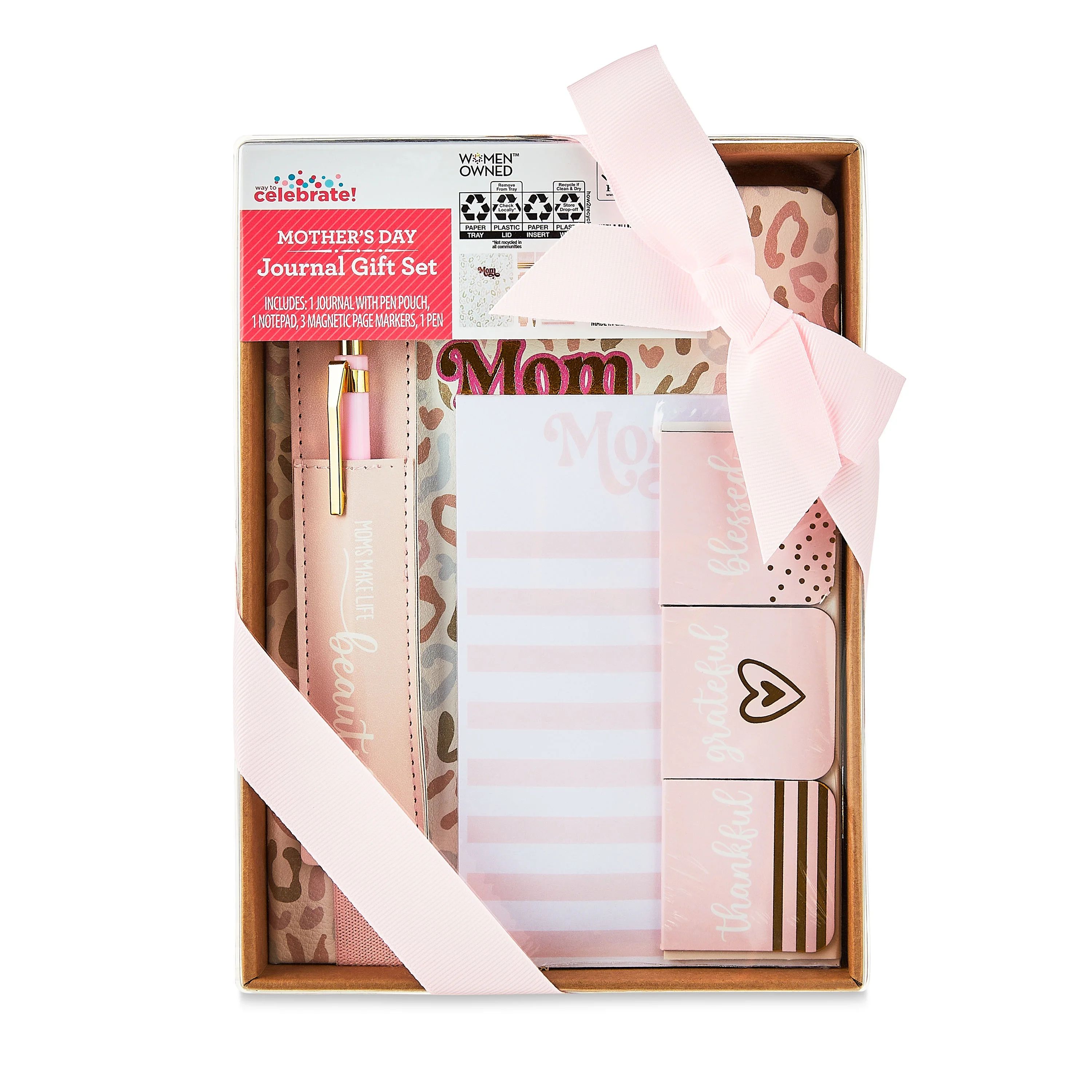 Mother's Day Journal Gift Set, Multi Color Cheetah, by Way To Celebrate | Walmart (US)