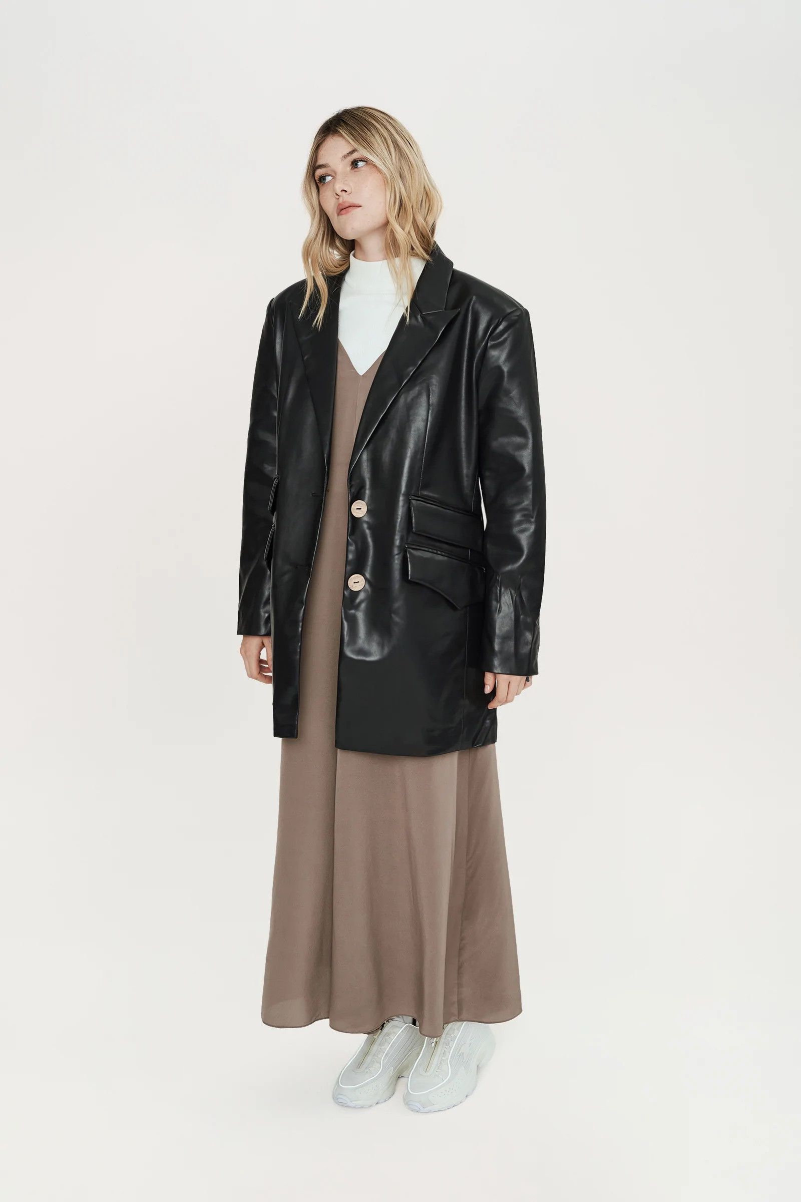 Demi Vegan Leather Blazer | Noize (US)