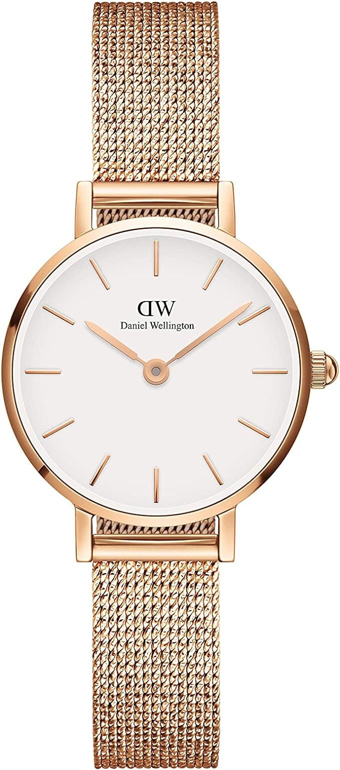 Daniel Wellington Petite Melrose Watch, Rose Gold Mesh Bracelet, 24mm | Amazon (US)