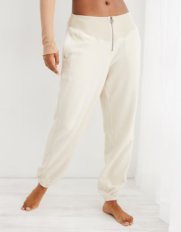 Aerie Sherpa Fleece Corset Jogger | Aerie