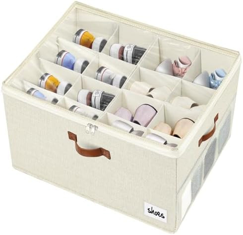 Shoe Organizer for Closet, 16 Pairs- Large Shoe Box Storage Containers,Fabric Foldable Shoe Stora... | Amazon (CA)