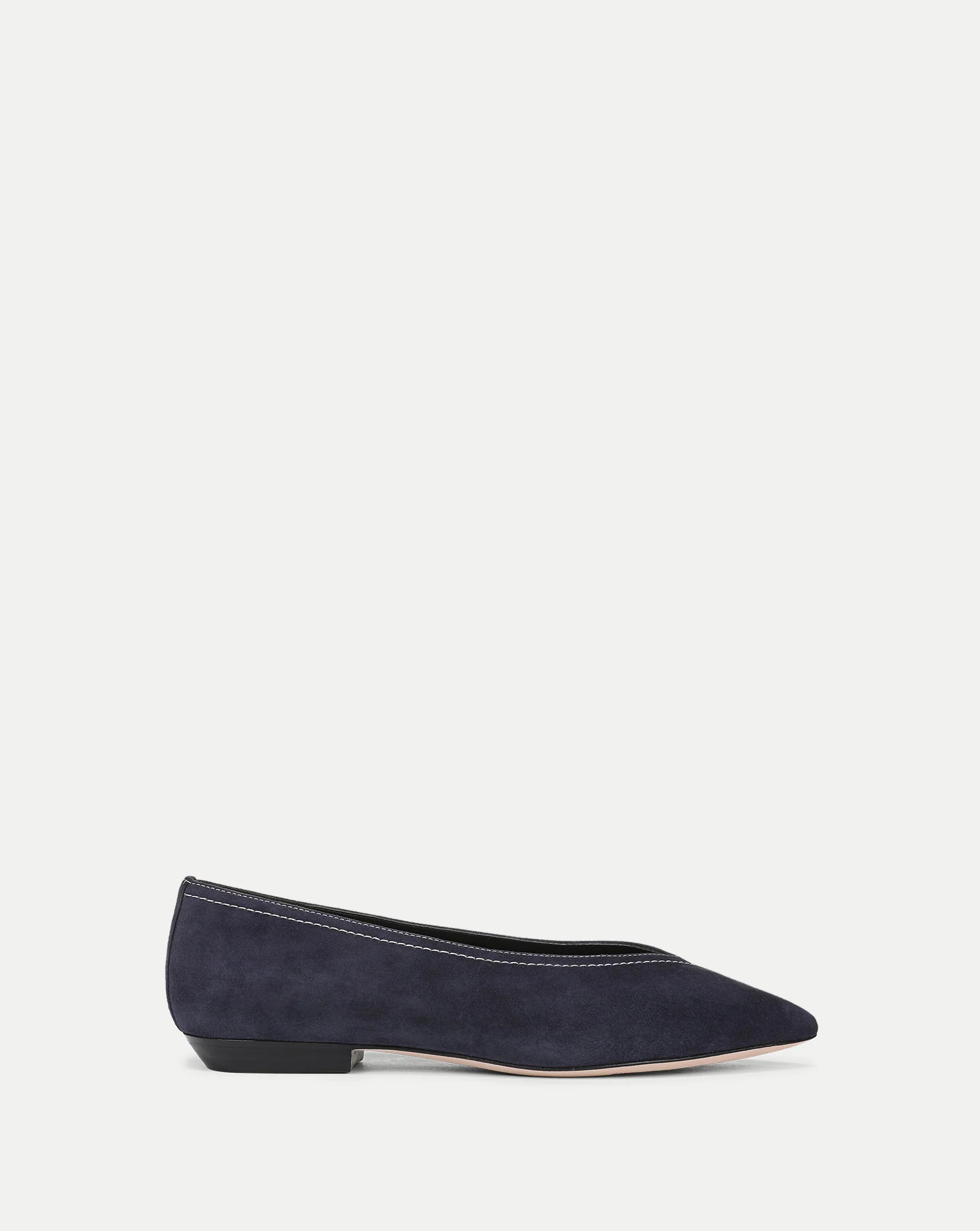 Veronica Beard Bancroft Suede Flat Navy | Veronica Beard