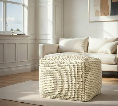 Bille Oversized Pouf | Pottery Barn (US)