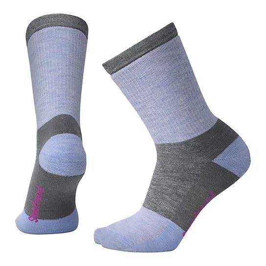 Smartwool Women's Striped Hike Medium Crew Socks in Medium Gray size Large | SmartWool US