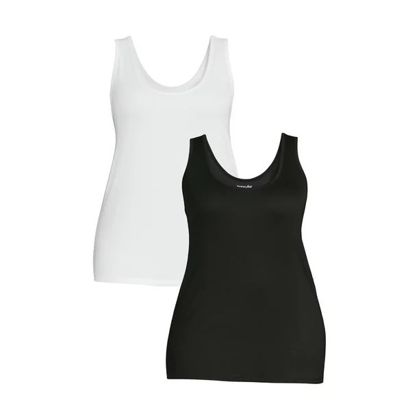 Terra & Sky Women's Plus Size Everyday Essential Layering Tank Top, 2-Pack - Walmart.com | Walmart (US)