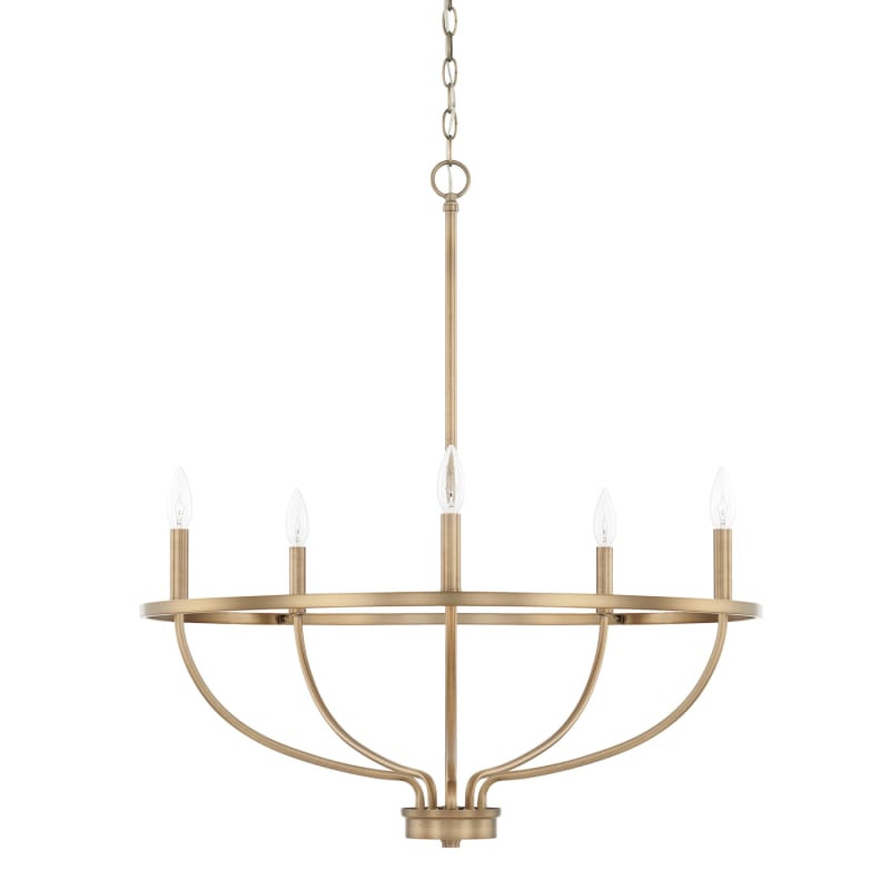 Capital Lighting 428551 Greyson 5 Light 29" Wide Taper Candle Chandelier Aged Brass Indoor Lighting  | Build.com, Inc.
