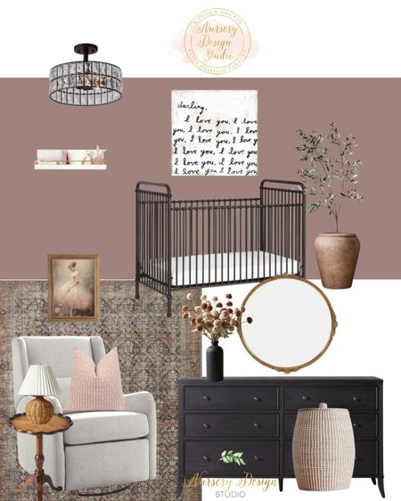 Pretty girl’s nursery, black crib, namesake crib, pedestal end table, blush pink throw pillow, swivel glider, Billie rug, Amber Lewis rug 

#LTKBump #LTKSaleAlert #LTKStyleTip