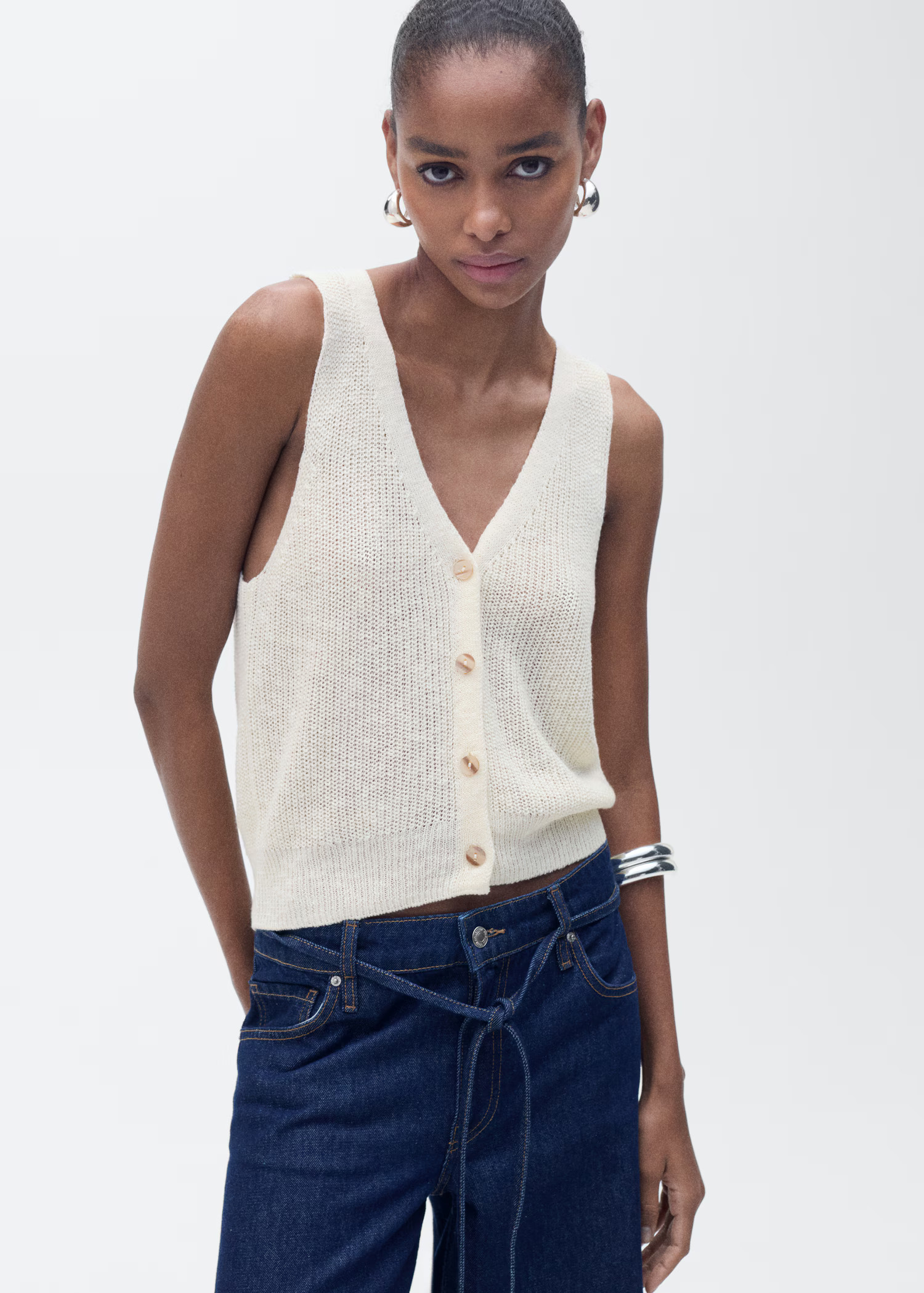 Chunky-knit vest with buttons - Women | MANGO USA | Mango (US/MX/AU)