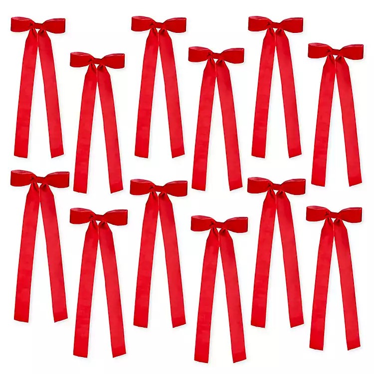 Red Ribbon Bow 12-pc. Ornament Set | Kirklands