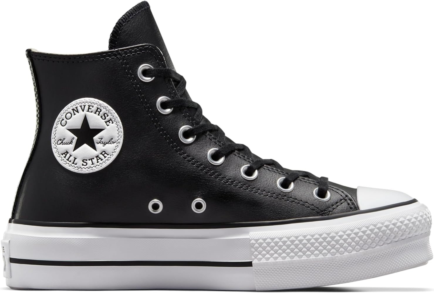Amazon.com | Converse Women's Chuck Taylor All Star Lift Platform Leather High Top, Black/Black/W... | Amazon (US)
