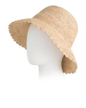 Raffia Scallop Bucket Hat | TJ Maxx