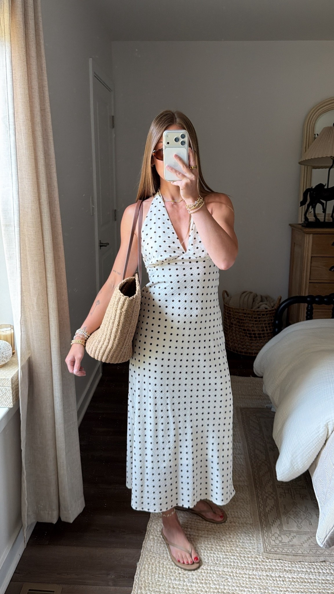 7/15/26 Summer Dress Outfit of the Day

Today’s summer outfit ☀️🤍 Wearing my Princess Polly polka dot dress styled with my TKEES flip-flops, Aire sunglasses, and my J.Crew woven straw bag. An effortless look that’s perfect for warm summer days, brunch, vacations, or dinner by the water. Everything is linked here ✨

#LTKootd #LTKSeasonal