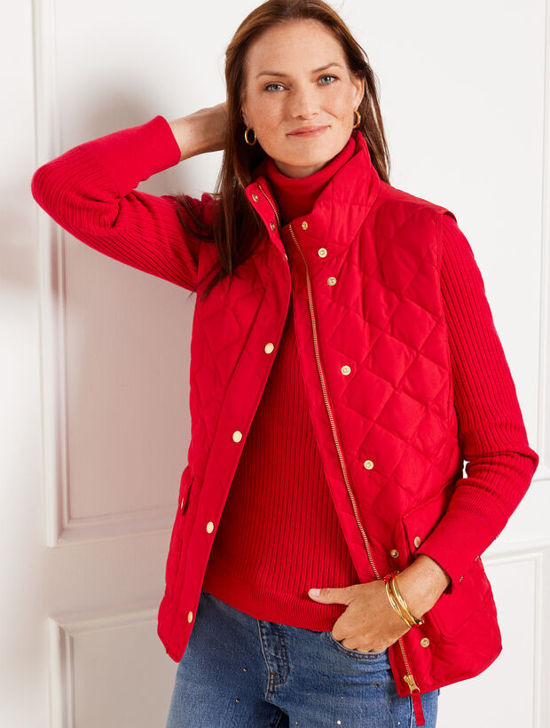 Quilted Down Puffer Vest - Solid | Talbots
