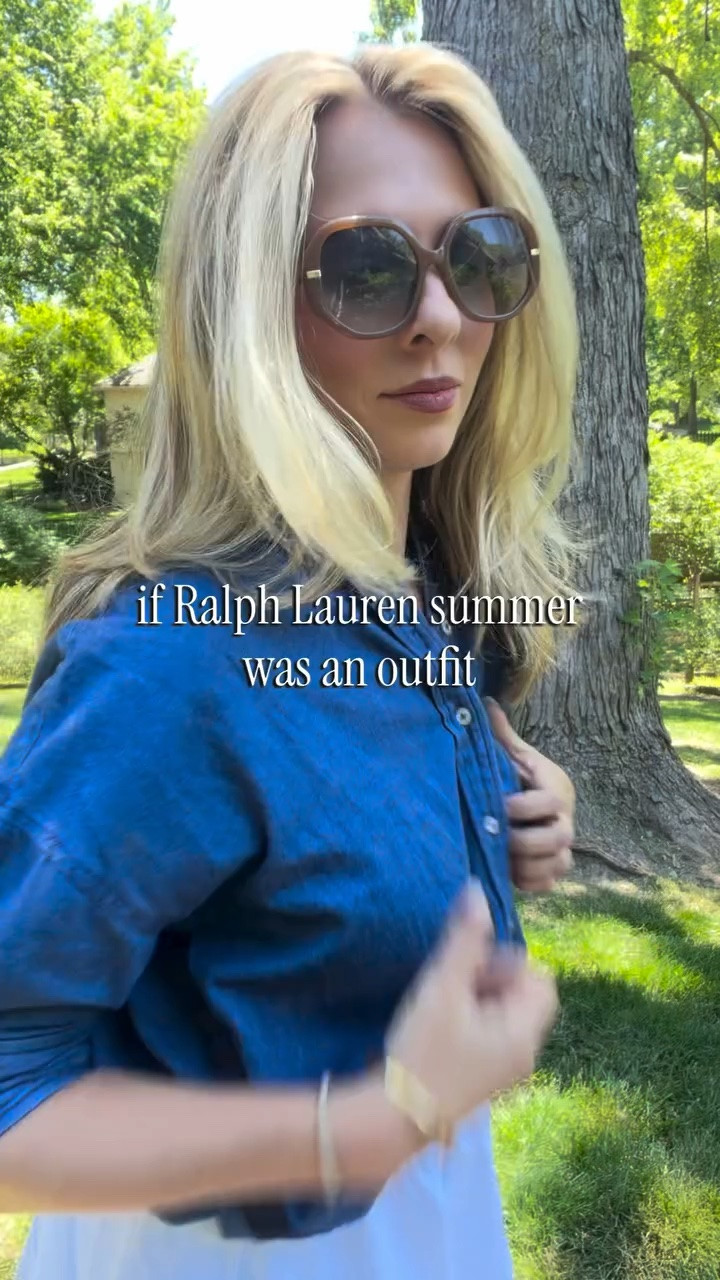 Denim, crisp white cotton, gold jewelry, oversized sunglasses… repeat all summer long 🤍

The kind of outfit that feels timeless every single year.

Linked in LTK ✨

#summerstyle
#classicstyle
#quietluxurystyle
#wearablefashion
#ralphlaurensummer