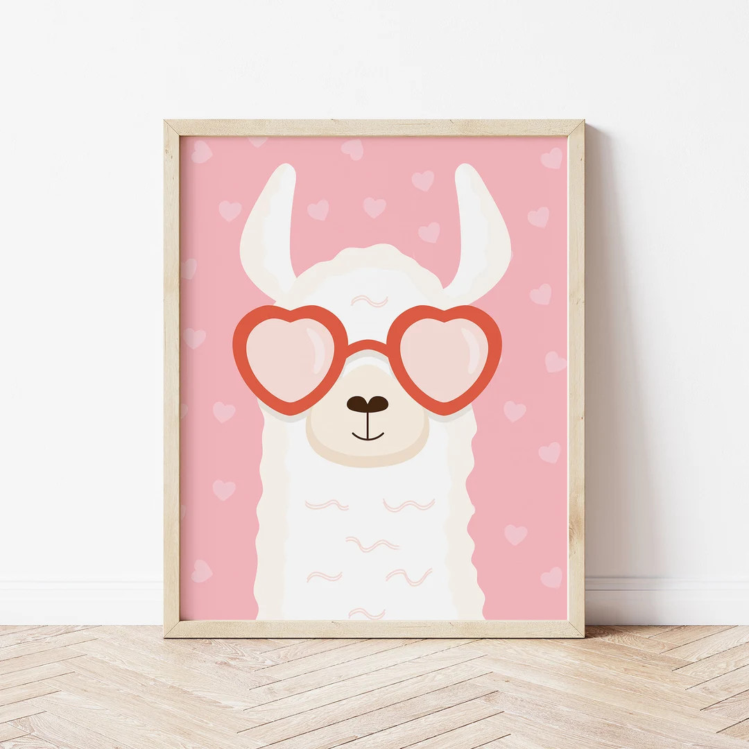 Valentine Llama Printable Valentine's Day Decor - Etsy | Etsy (US)