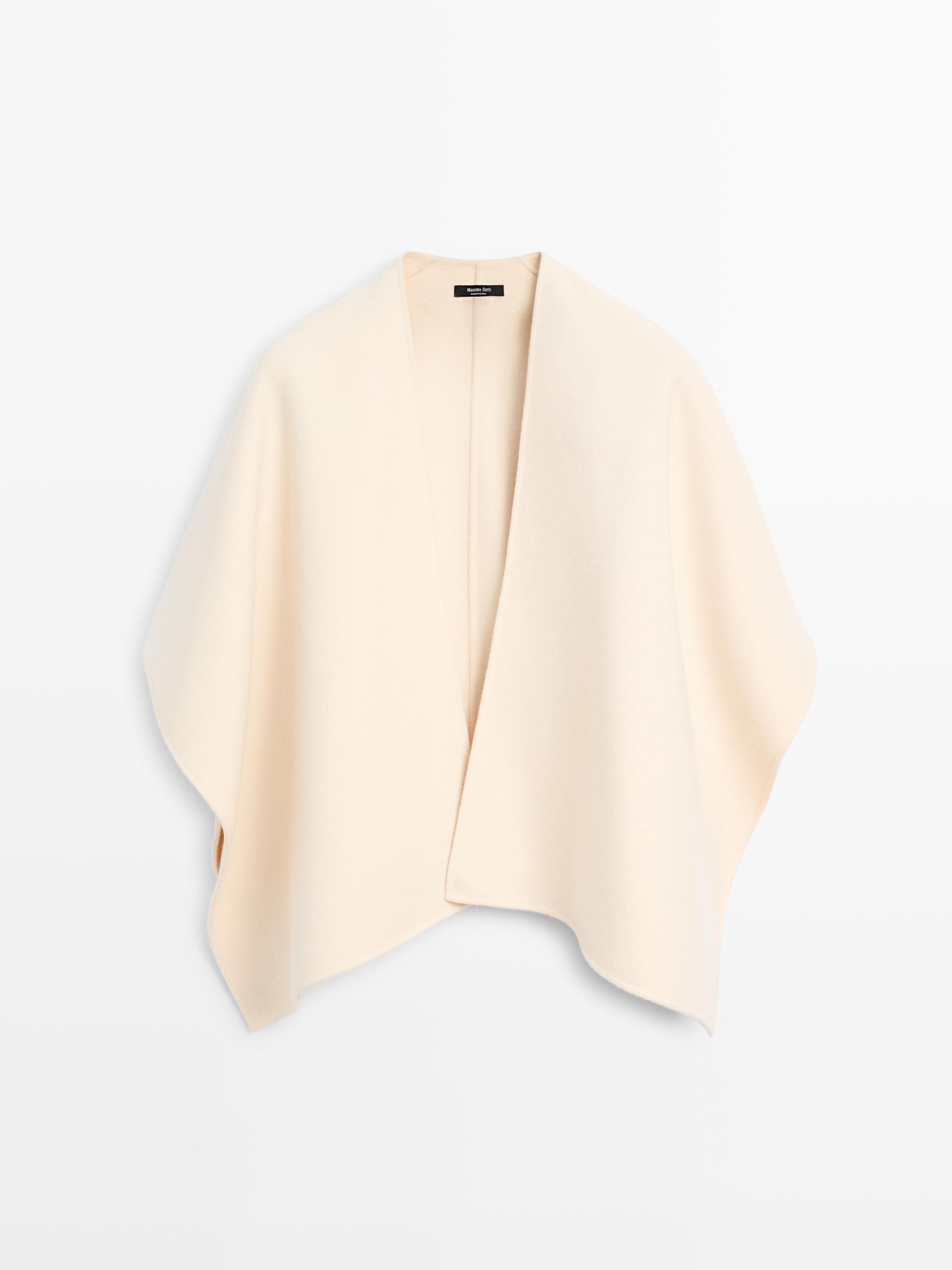 Wool blend felt texture cape | Massimo Dutti UK