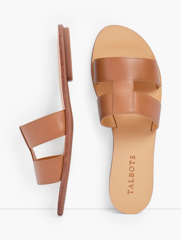 Hannah Vachetta Leather Slides | Talbots