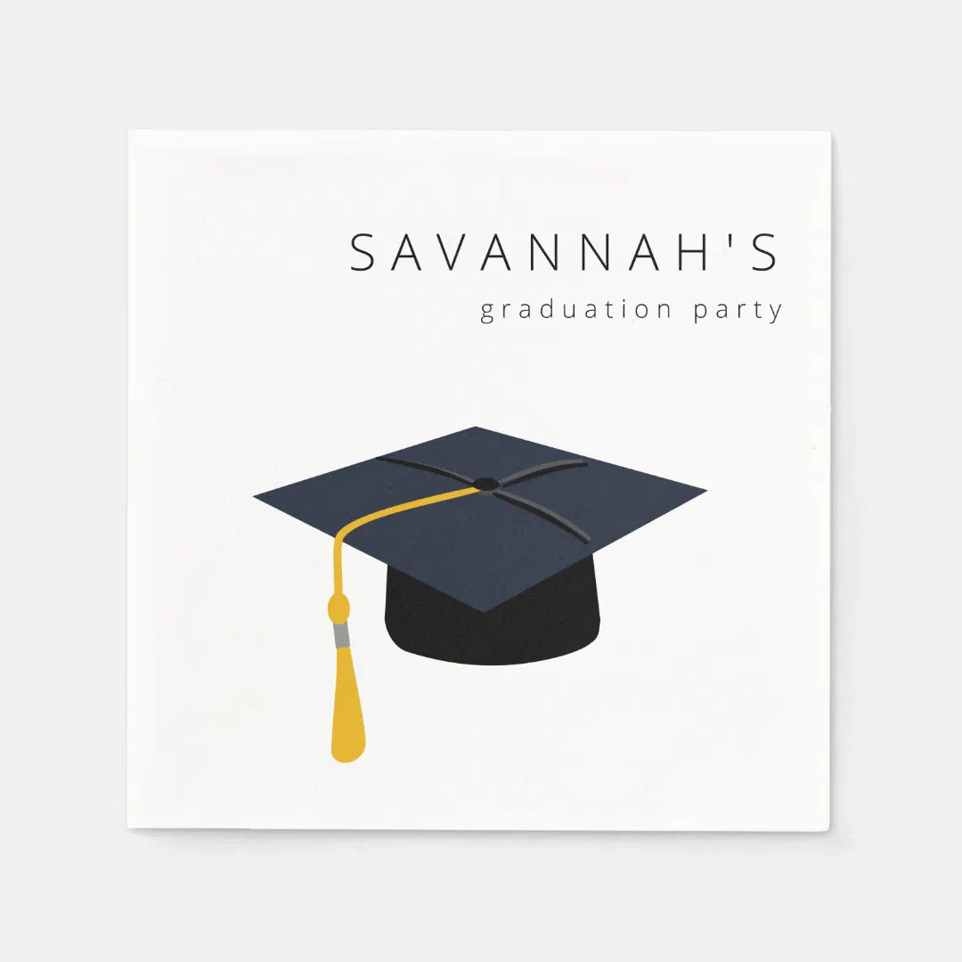 Graduation Hat & Name Party Napkins | Zazzle | Zazzle