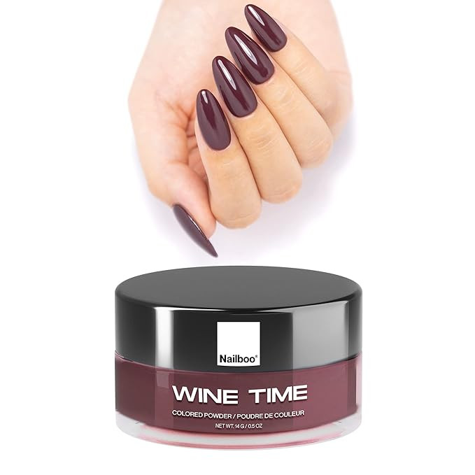 Nailboo PREMIUM (Deep Burgundy) Wine Time Nail Dip Powder DIY Nails Dip Powder Long-Lasting Dip N... | Amazon (US)