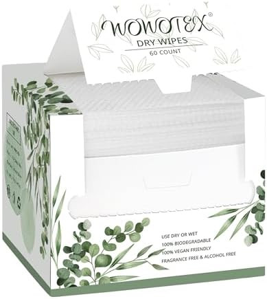 WOWOTEX Disposable Face Towel Biodegradable Large Dry Wipes 60 Count/Box Extra Thick Soft Clean F... | Amazon (US)
