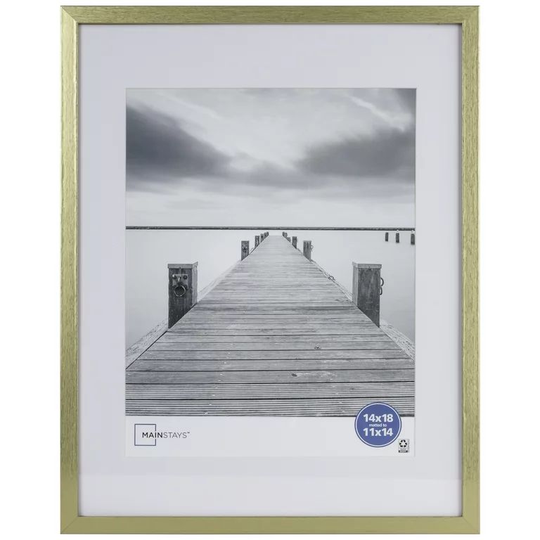 Mainstays 14x18 Matted to 11x14 Linear Gold Gallery Picture Frame - Walmart.com | Walmart (US)