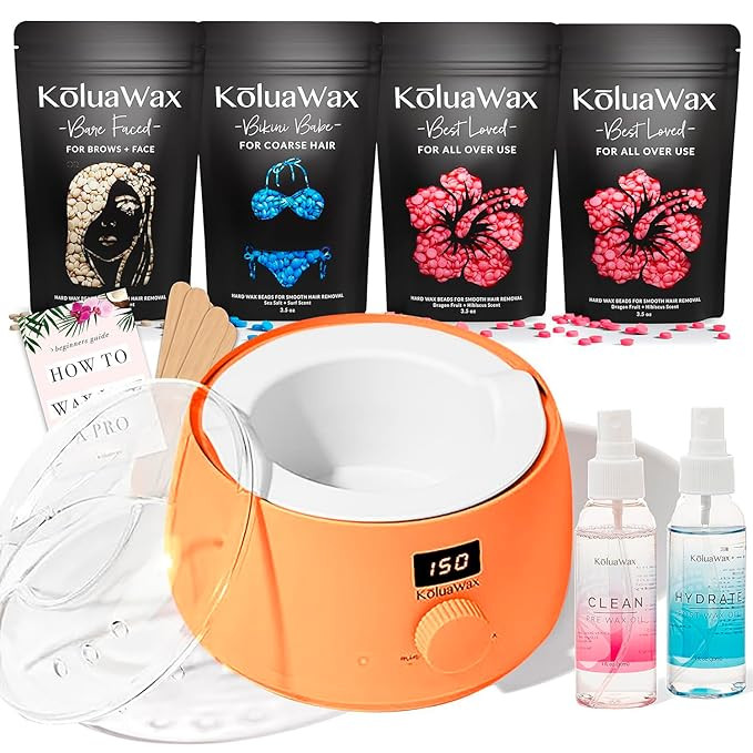 KoluaWax Premium Waxing Kit for Women - Hot Melt Wax Warmer for Hair Removal, Eyebrow, Bikini, Le... | Amazon (US)