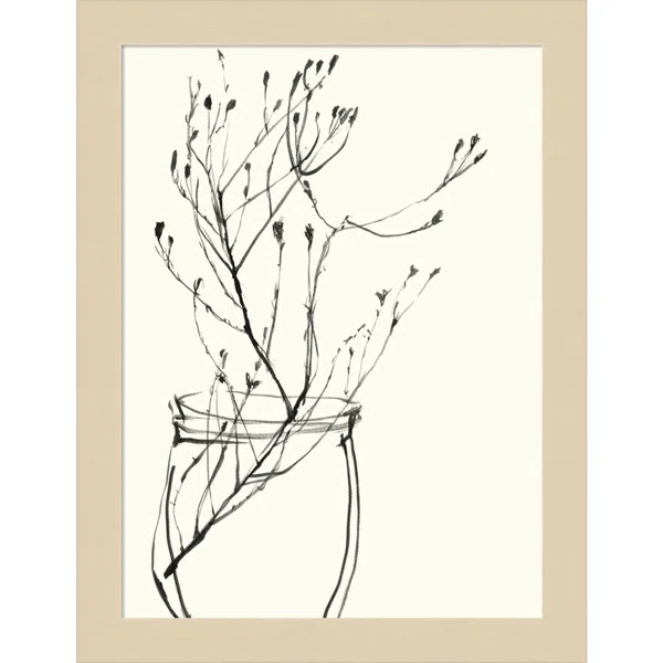 Naive Flower Sketch VI by Jennifer Goldberger - Picture Frame Painting | Wayfair North America