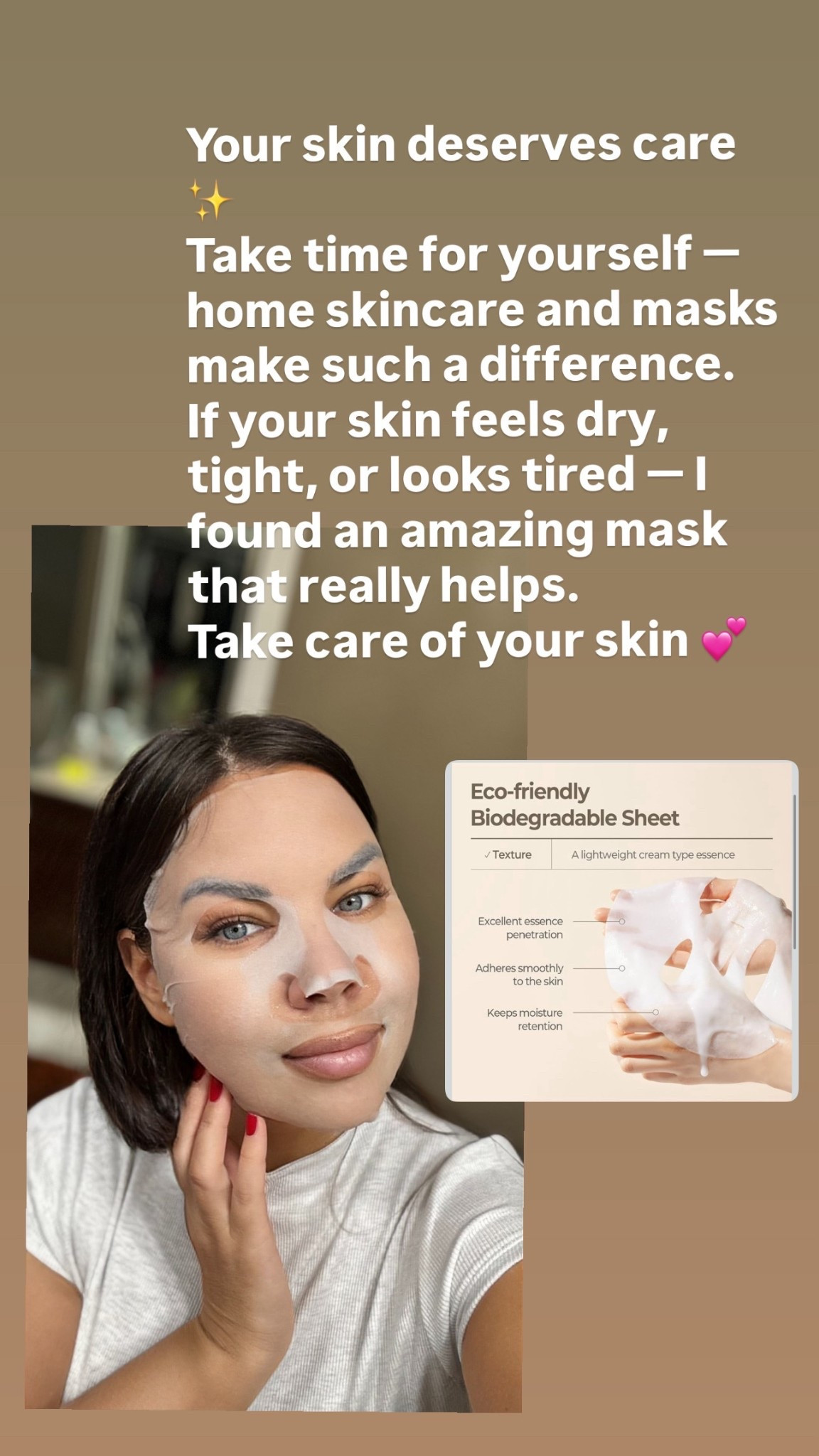 I found an amazing mask that really helps from Amazon ! 
Your skin deserves care ✨
Take time for yourself — home skincare and masks make such a difference.
If your skin feels dry, tight, or looks tired —
Take care of your skin 💕


#LTKBeauty #LTKWedding #LTKOver40