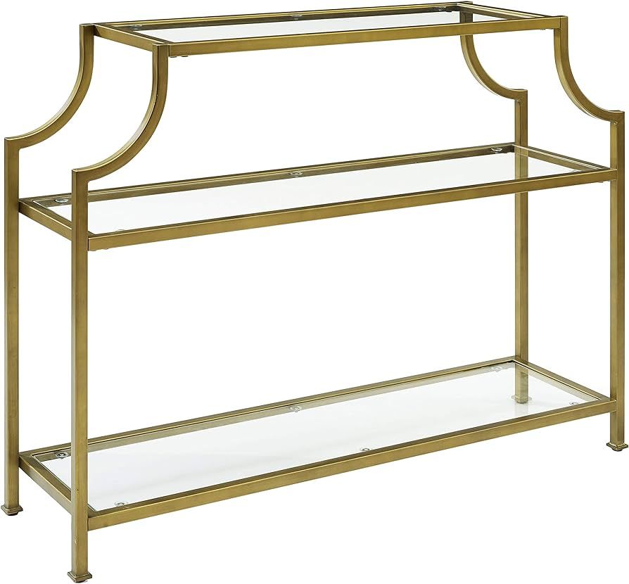 Crosley Furniture CF1307-GL Aimee Console Table, Gold and Glass | Amazon (US)