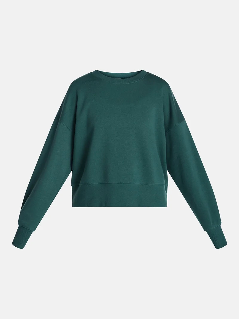 No Boundaries Boxy Fleece Sweatshirt, Midweight, Women's XXS-XXL | Walmart (US)