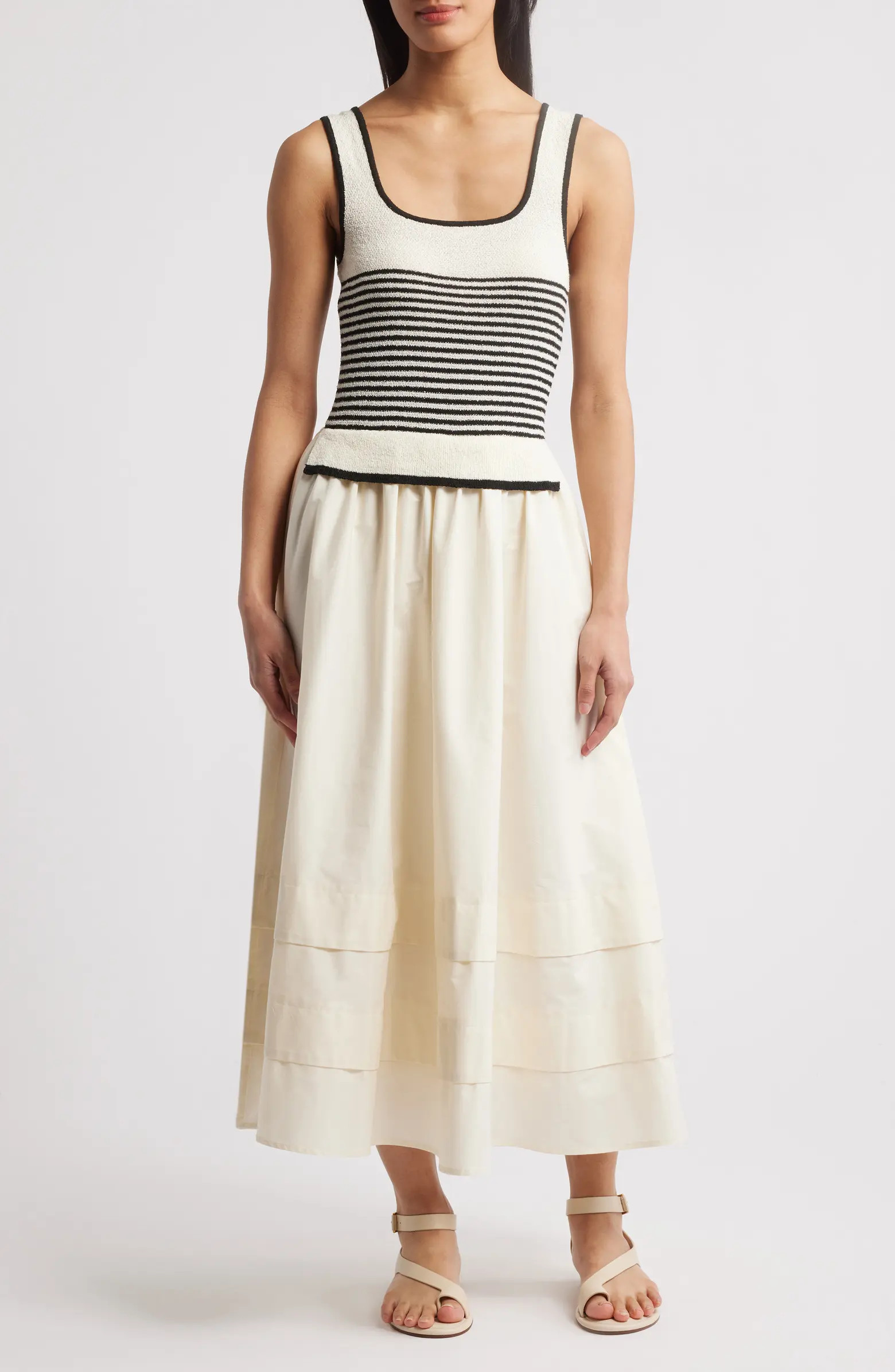 MOON RIVER Sleeveless Stripe Maxi Sundress | Nordstrom | Nordstrom