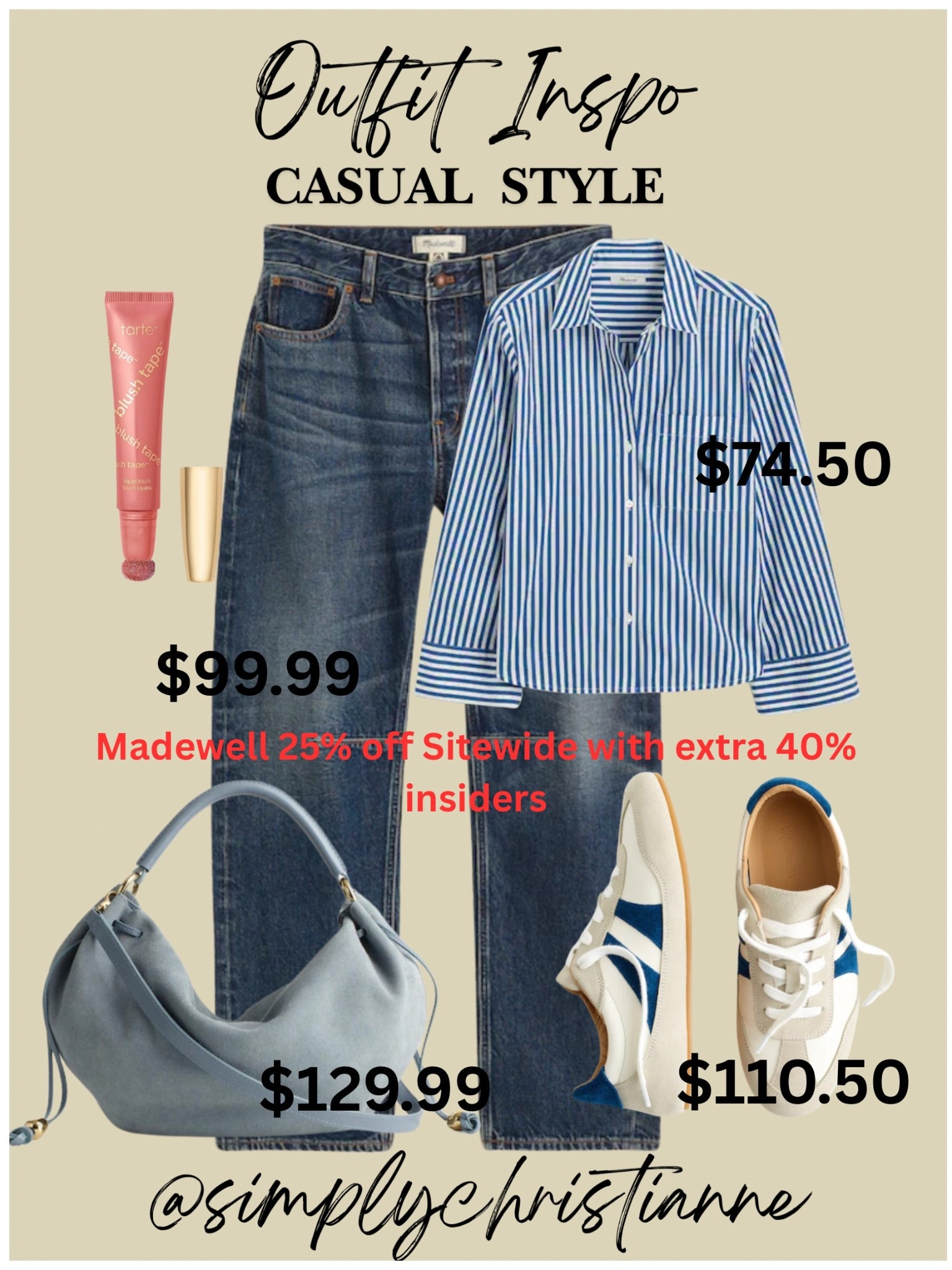 Spring casual Outfit from madewell and 25% off sitewide with extra 40% of insiders! 

#LTKgrwm #LTKSaleAlert #LTKootd
