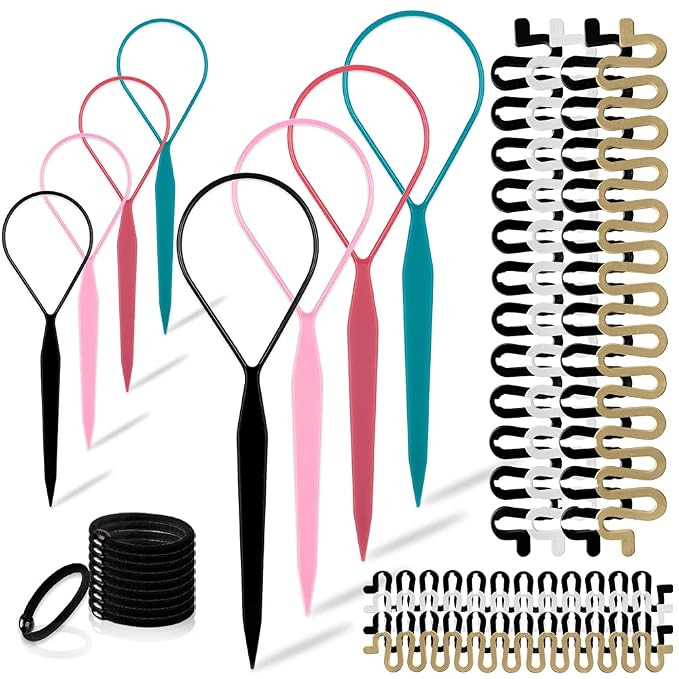 TsMADDTs Juego de herramientas para trenzar el cabello, 8 herramientas Topsy Tail, 8 trenzadores ... | Amazon (US)