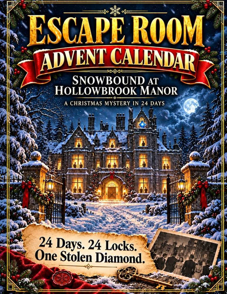 Escape Room Advent Calendar: Snowbound at Hollowbrook Manor: A 24-Day Christmas Mystery with Clue... | Amazon (US)