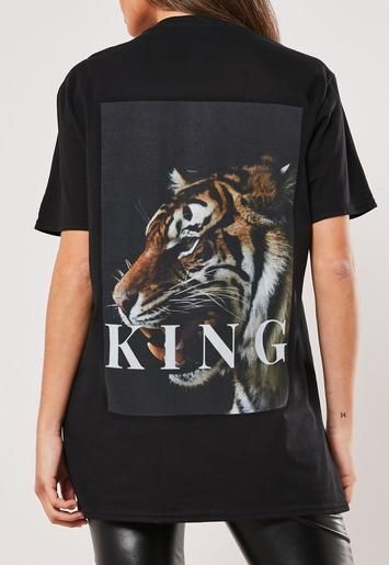 Black Tiger King Graphic T Shirt | Missguided (US & CA)