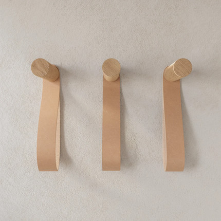 Click for more info about Natural Wood Coat Hooks Wall Mounted With Leather pack of - Etsy