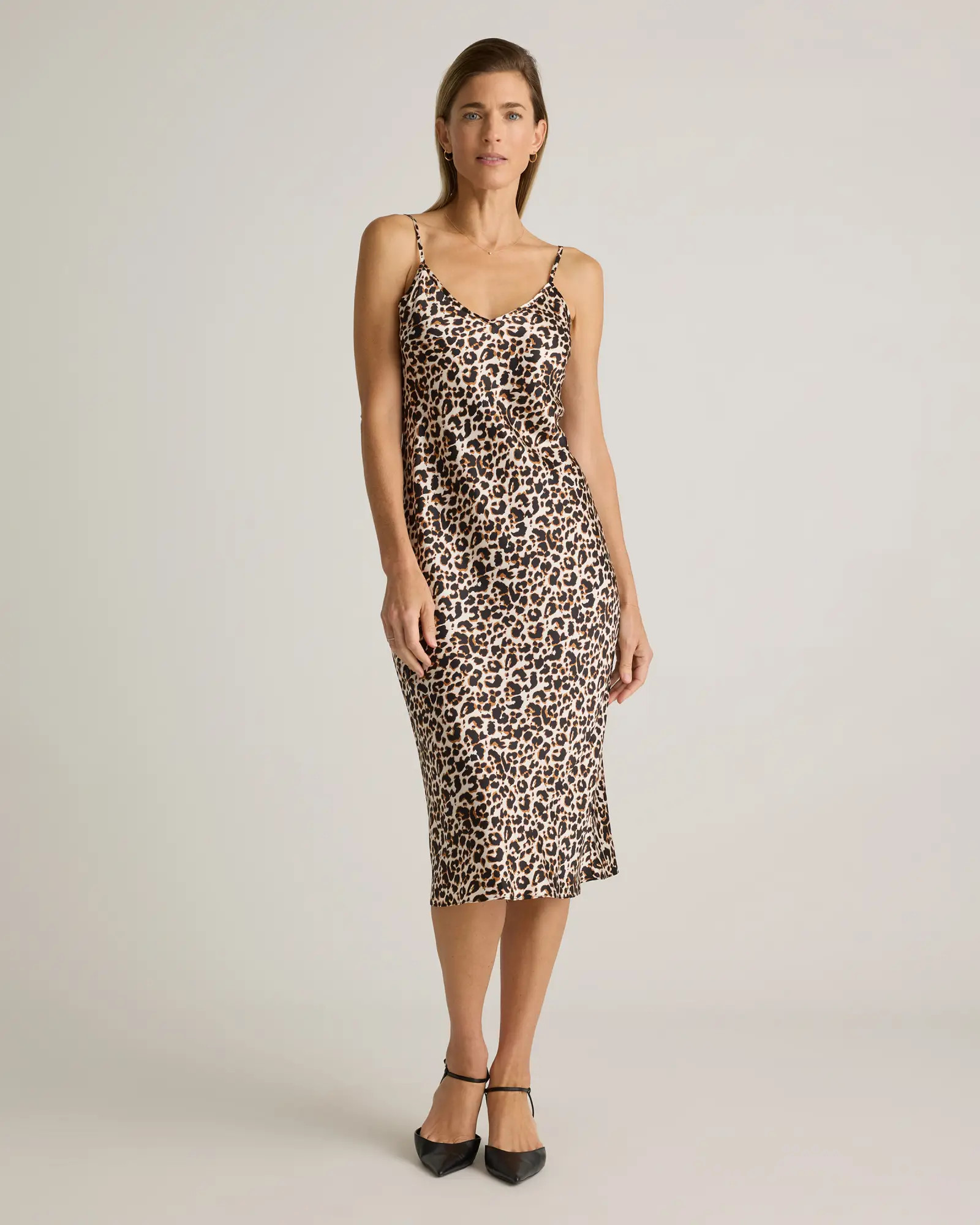100% Washable Silk Slip Dress in Leopard | Quince