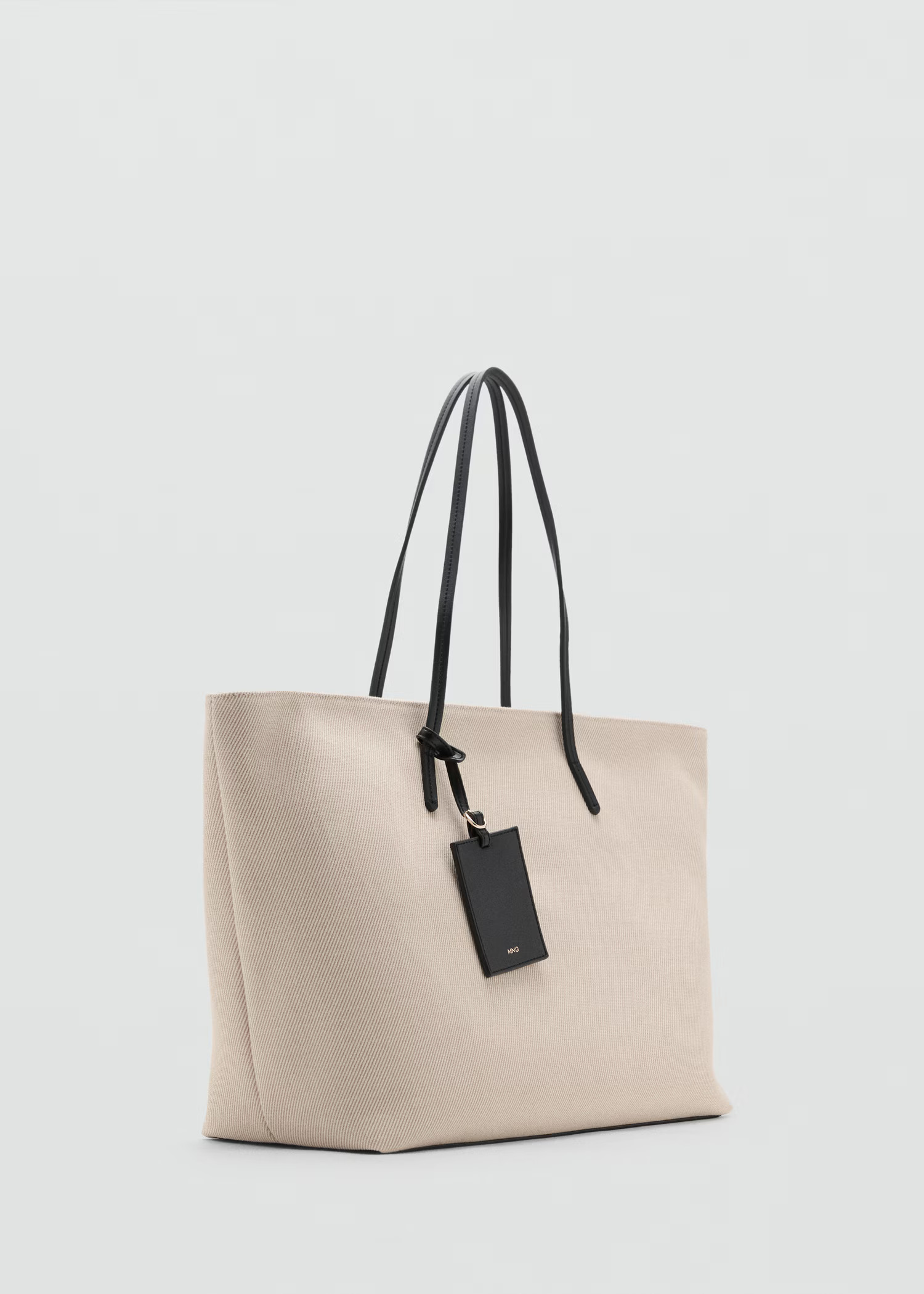 Contrast canvas shopper bag | Mango (US/MX/AU)