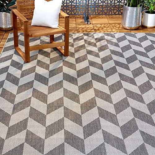 Nicole Miller New York Patio Country Calla Contemporary Herringbone Indoor/Outdoor Area Rug, Blac... | Walmart (US)