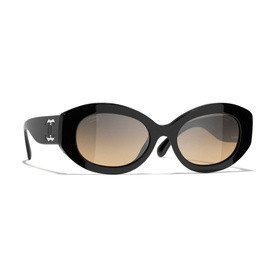 CHANEL Oval Sunglasses CH5528 - BLACK | Brown Thomas (IE)