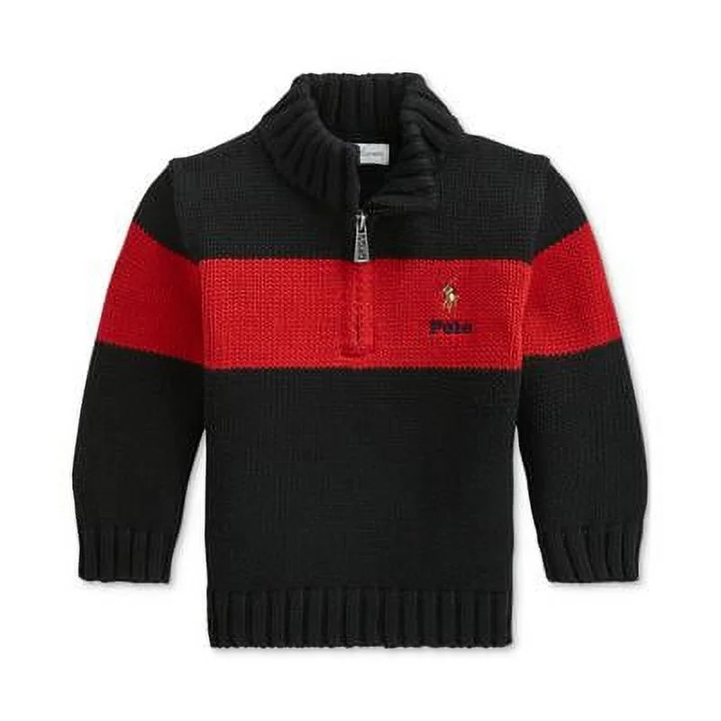 Polo Ralph Lauren Baby Boys Cotton Quarter Zip Sweater | Walmart (US)