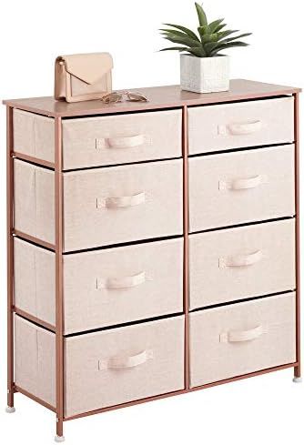 mDesign Storage Dresser Furniture Unit - Tall Standing Organizer for Bedroom, Office, Living Room... | Amazon (US)