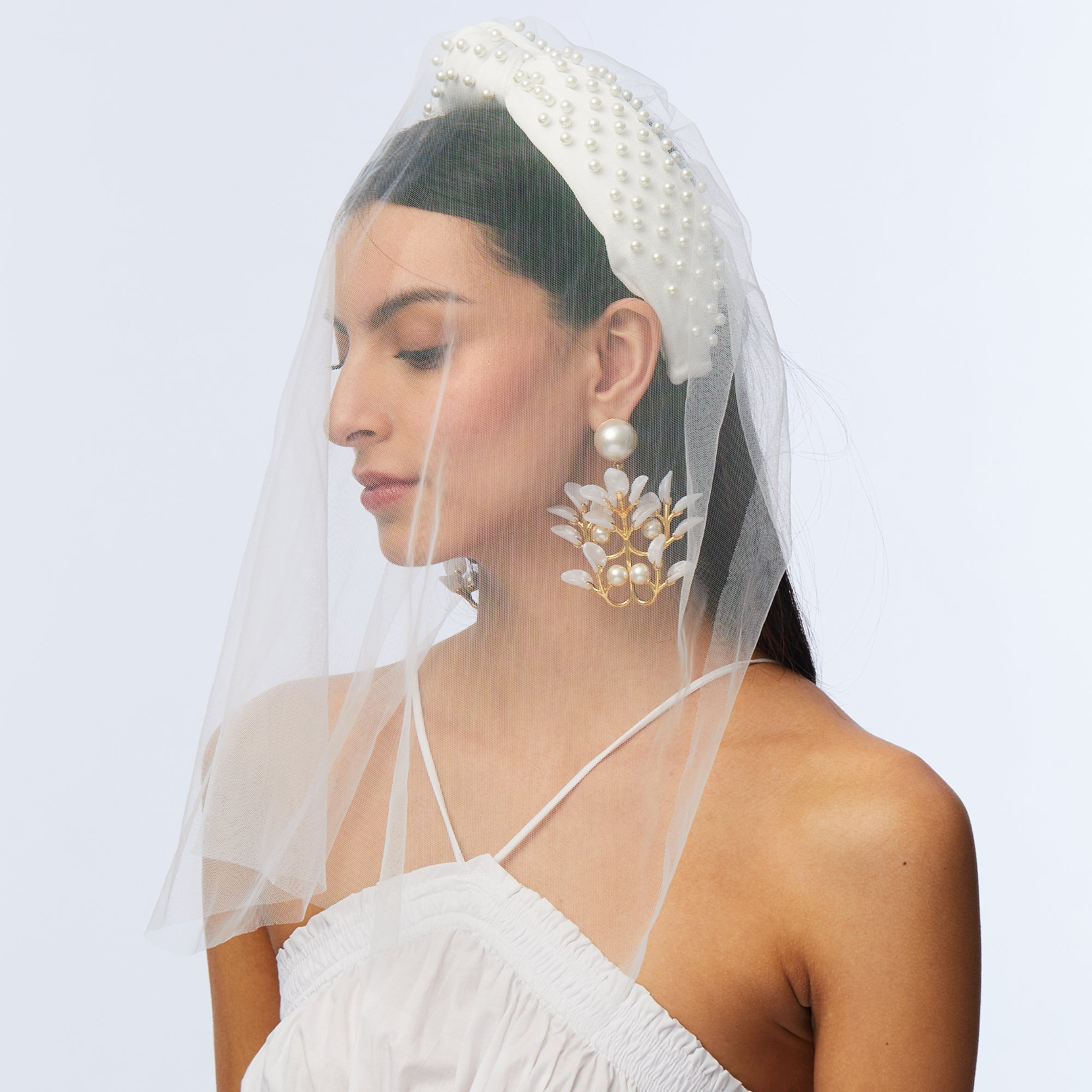 IVORY VEIL HEADBAND | LELE SADOUGHI
