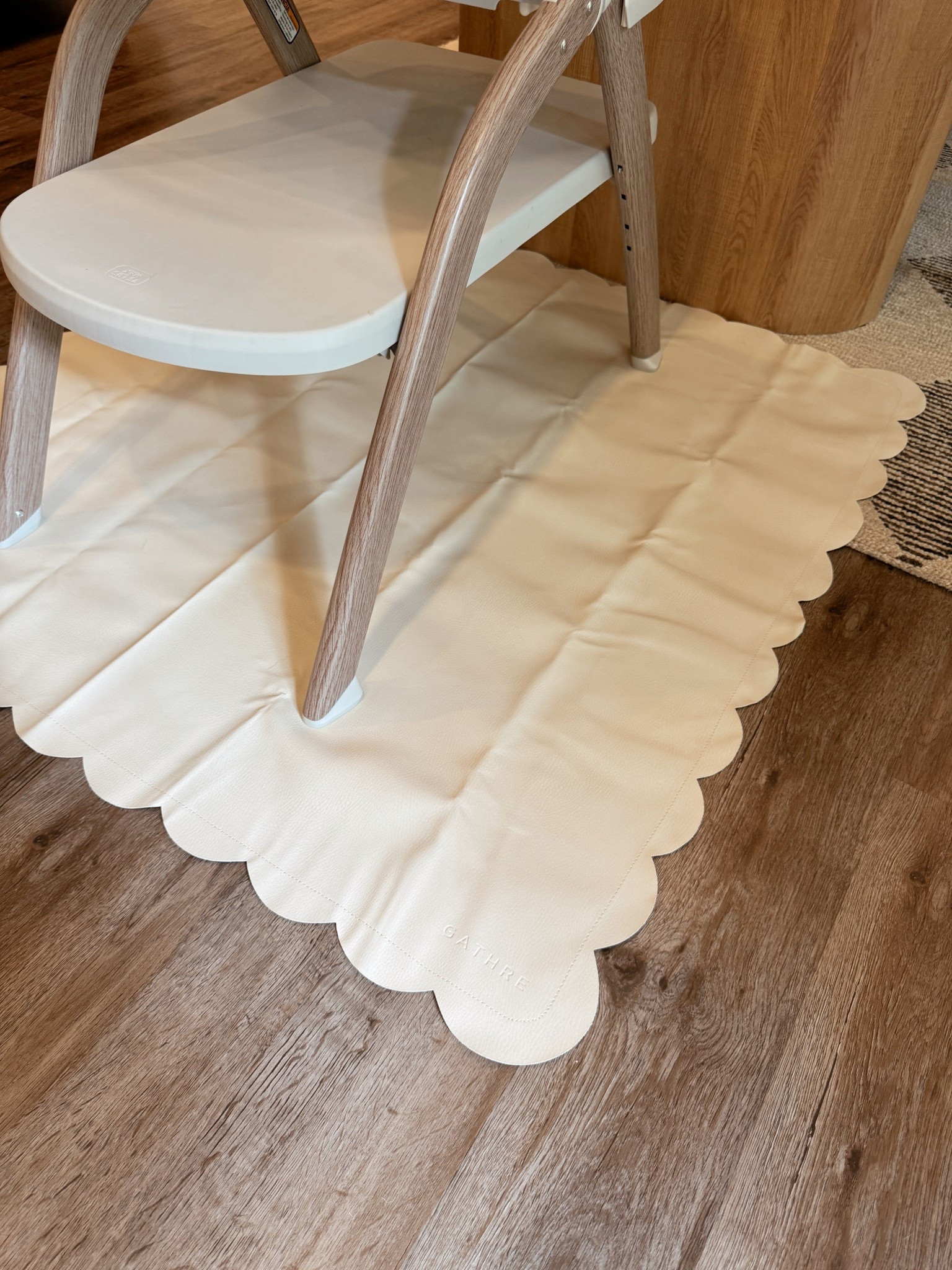High chair mat! Love this so Harlow can eat up next to us at the table without spilling on our rug! We got the mini in Ivory scallop and it’s so cute! Just what I was looking for our toddler! Can also be a play mat✨☺️

#LTKFamily #LTKKids #LTKBaby