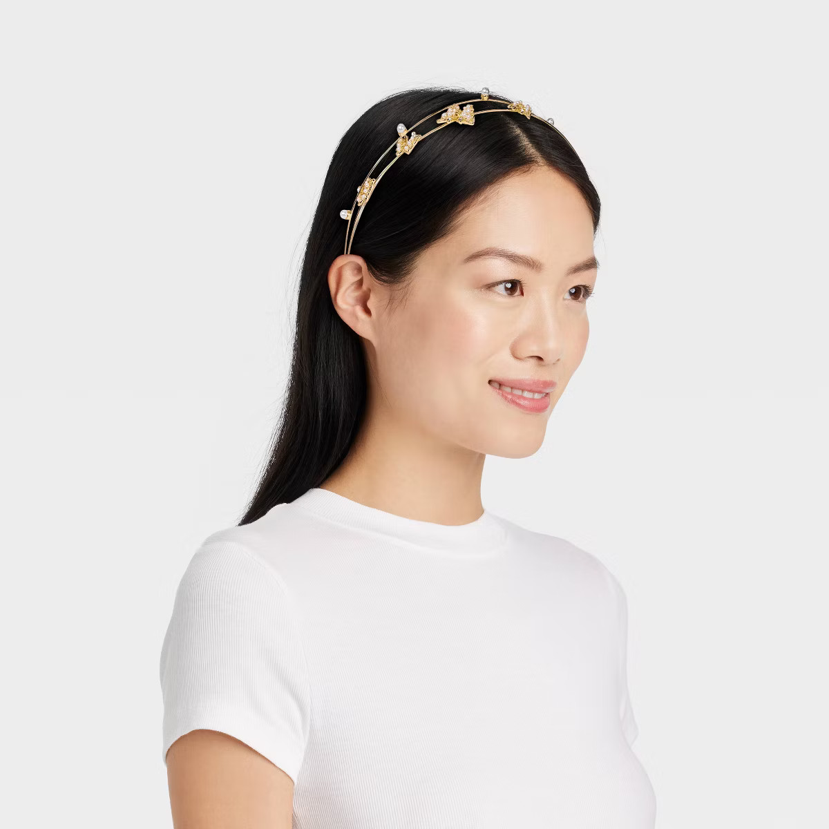 Metal Butterfly Gem Headband - A New Day™ Gold | Target