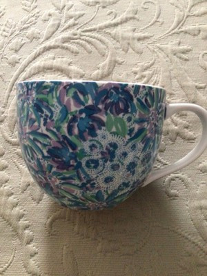 Lilly Pulitzer Coffee Mug Floral Gold Handle Ceramic Blue Purple  Tea Cup Signed | eBay US